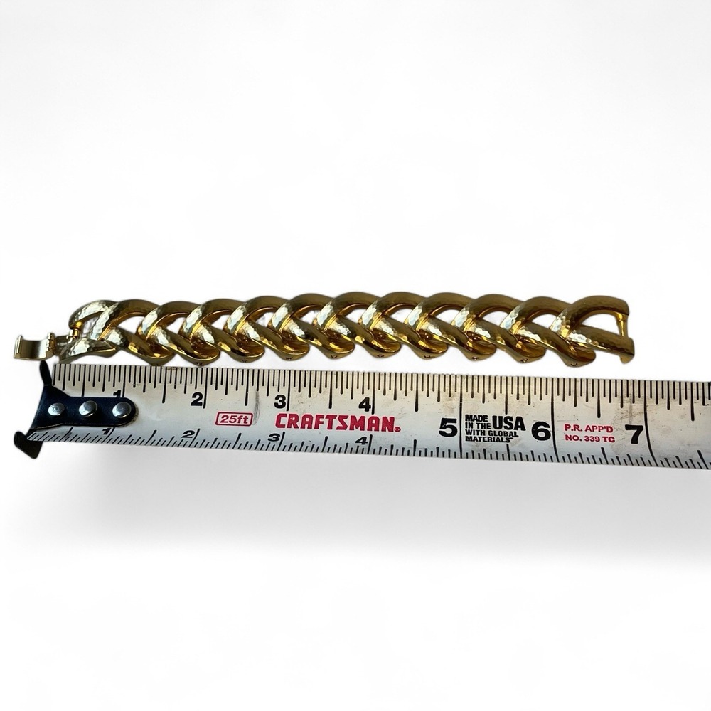 Brighton Grand Canal Bracelet JB5881 Brushed Gold Chunky 7" $128 Retail - Picture 6 of 8
